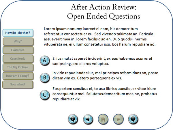 eLearning Interface: example 4